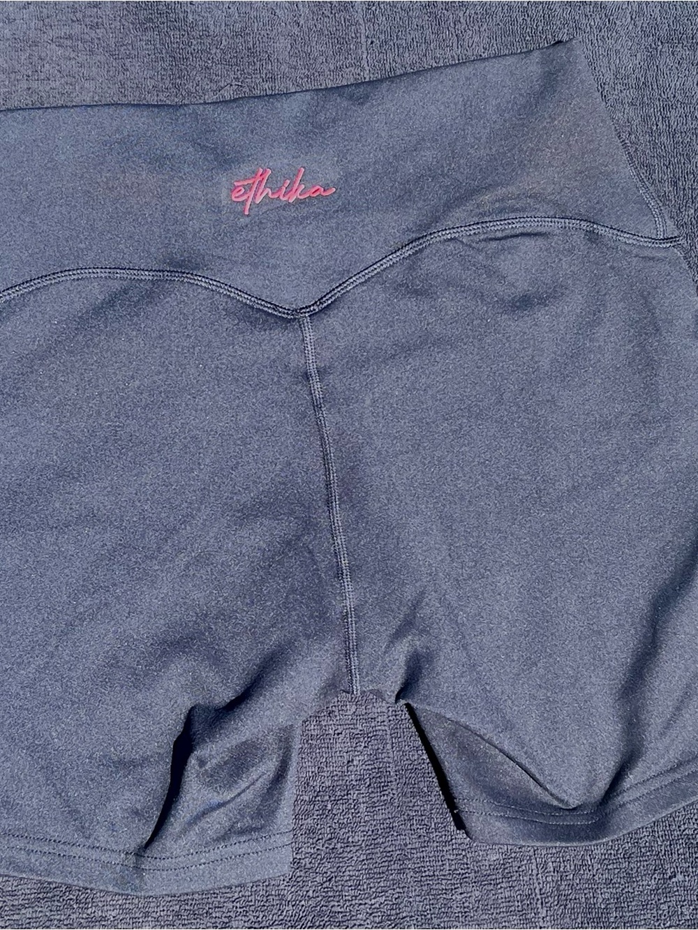 ethika black Bike Shorts with Pink Logo